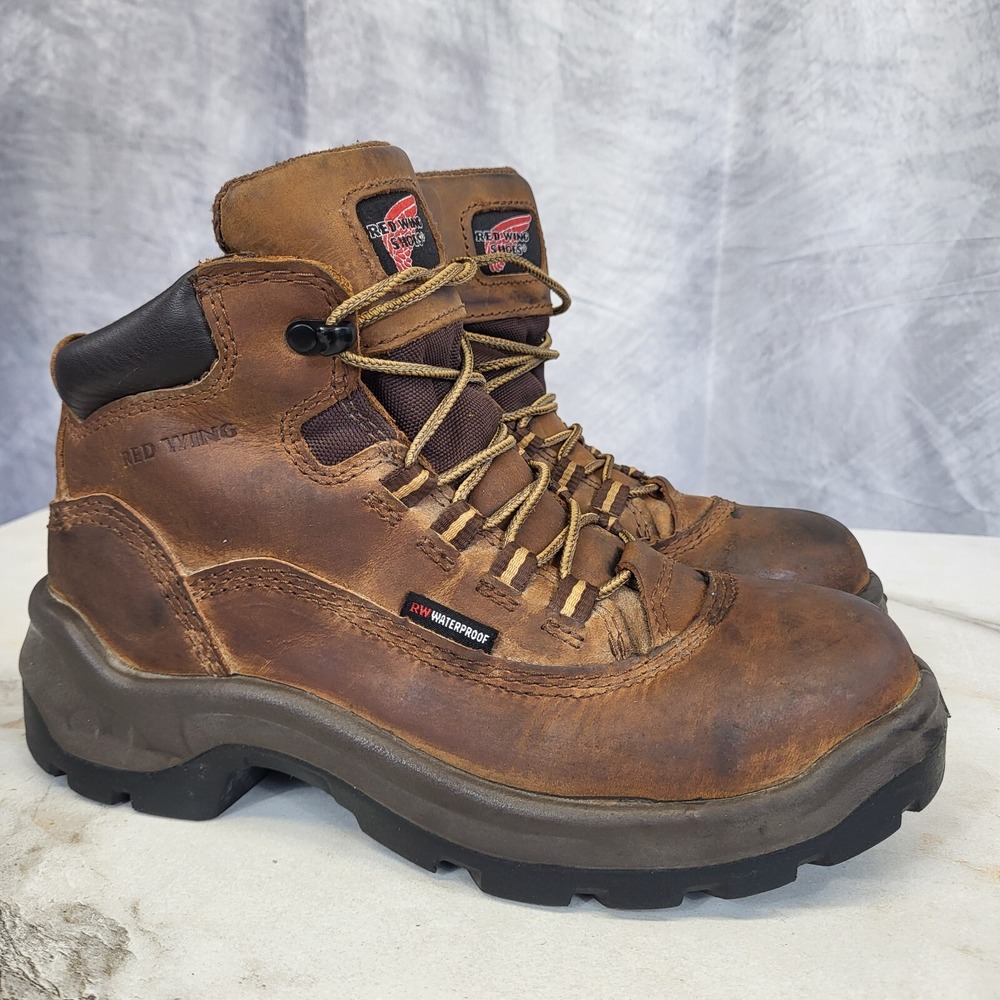 Red Wing 5" Flexbond Boots Womens Size 6.5 D Brown Steel Toe Safety 2327